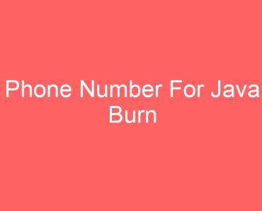 Phone Number For Java Burn